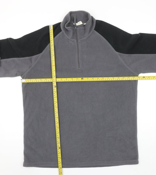 Mountain Warehouse Men’s Grey Fleece 1/4 Zip Pullover Sweatshirt Size L