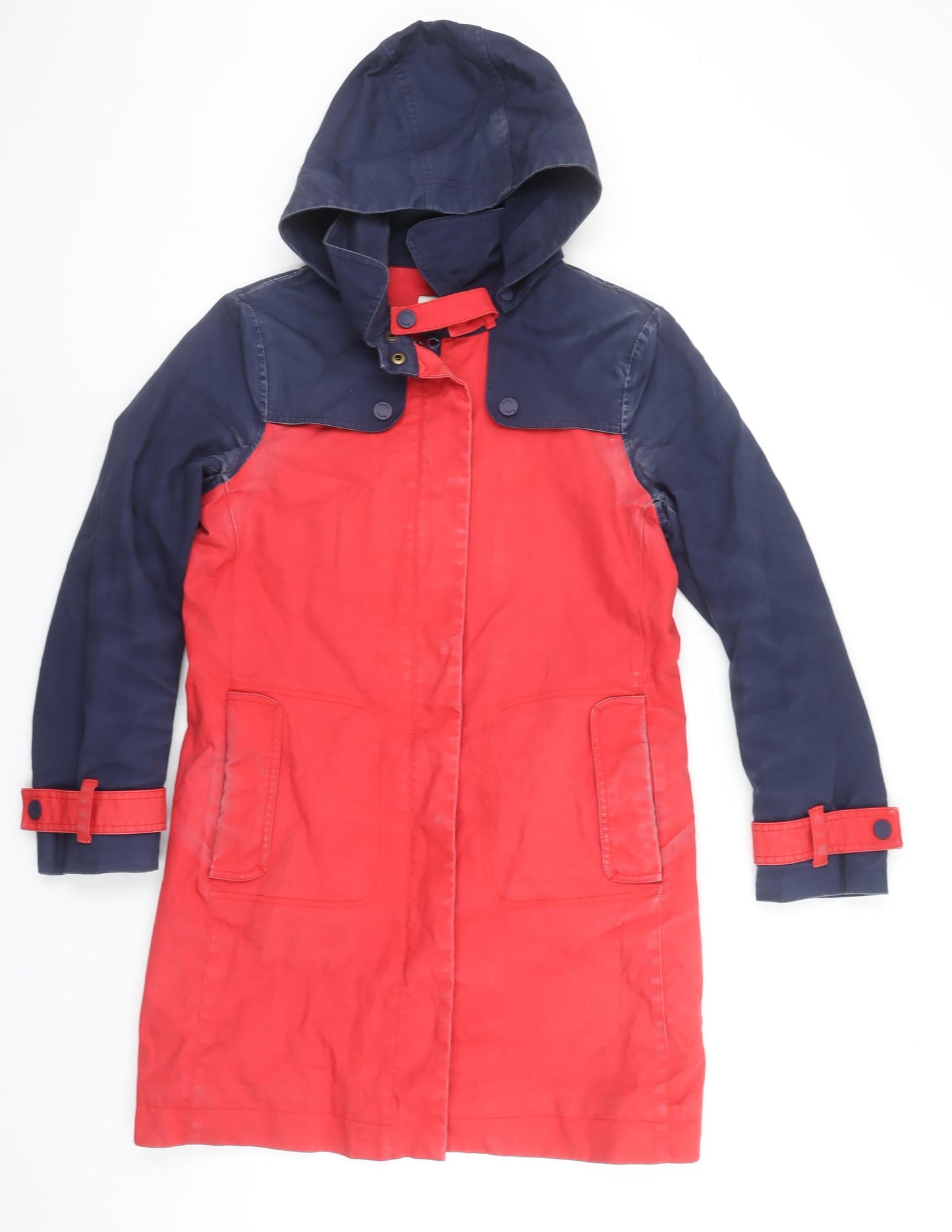 Boden Women's Multicoloured Hooded Mid-Length Rain Coat Size 10