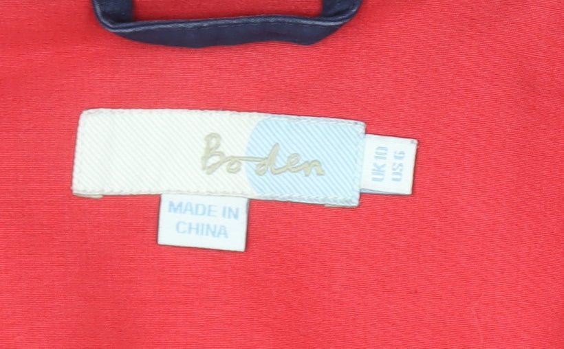 Boden Women's Multicoloured Hooded Mid-Length Rain Coat Size 10