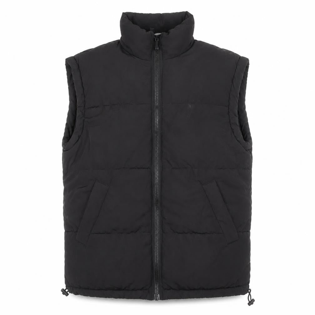 H&M Divided Men's Black Puffer Waistcoat S Polyester Winter Zip Vest