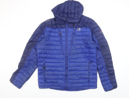Karrimor Men's Blue Hooded Puffer Jacket XL Lightweight Outdoor