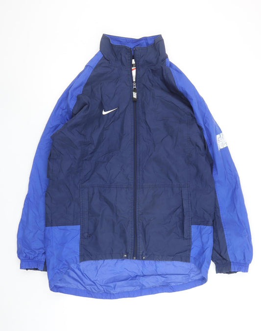 Nike Men's Blue Vintage Windbreaker Jacket Size M Full Zip Sports Style