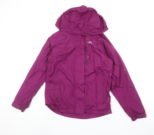 Trespass Womens Purple Waterproof Rain Coat XXS Hooded Jacket