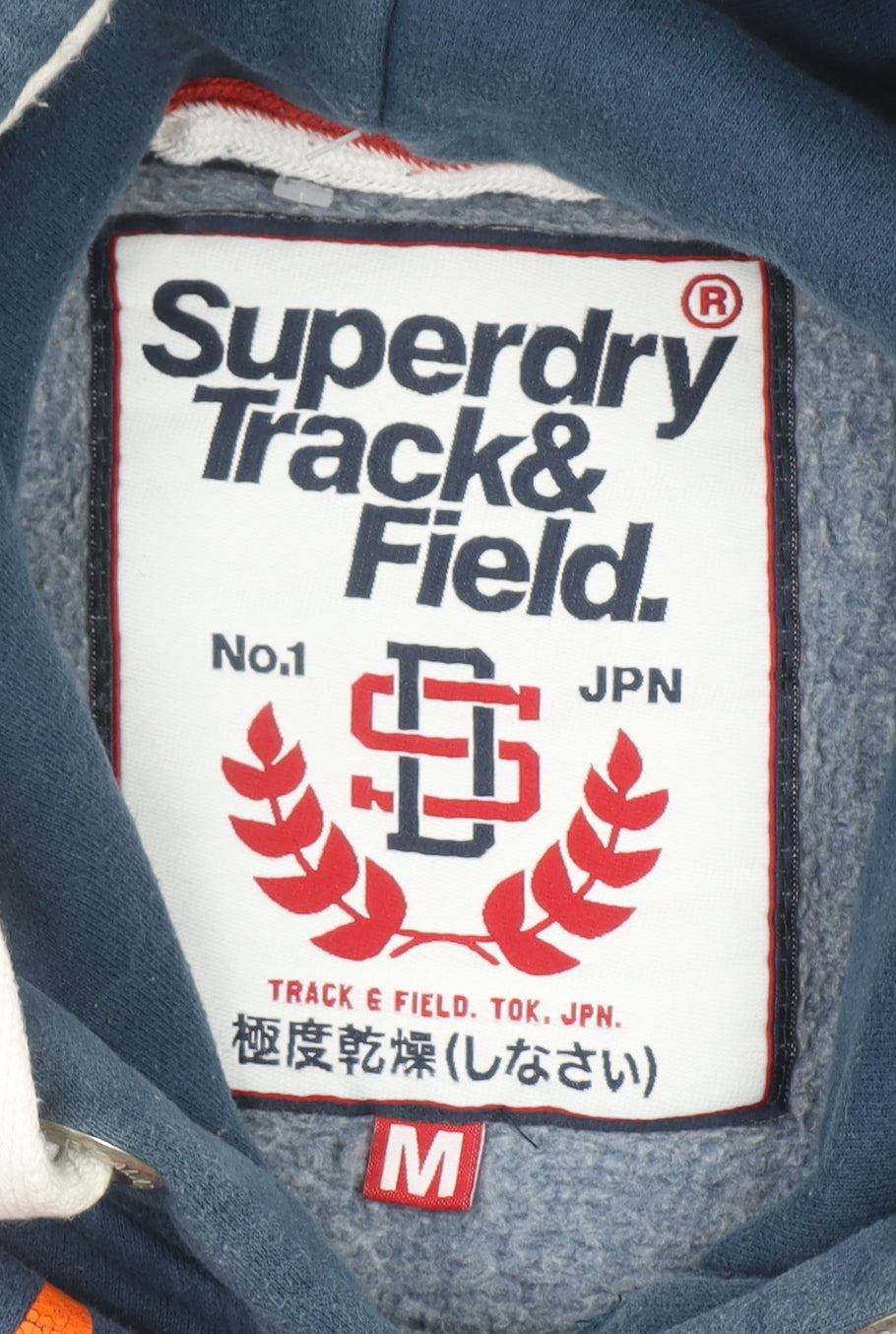 Superdry Mens Blue Pullover Hoodie M Sports Graphic Fleece