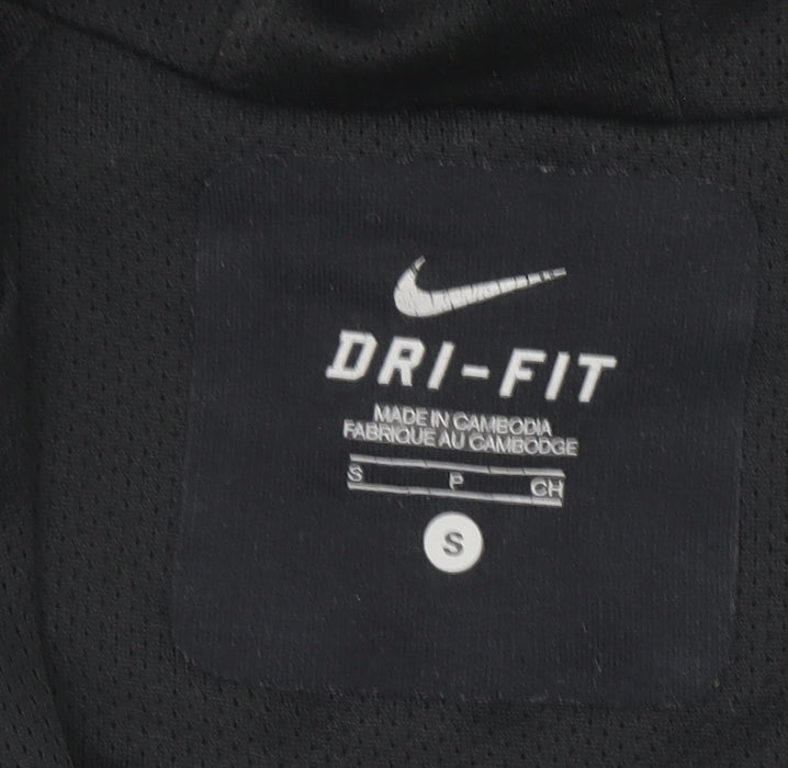 Nike Women’s Black Pink Full Zip Hoodie Size S Dri-FIT Athletic Sweatshirt