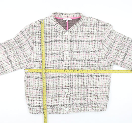 Next Women’s Multicoloured Tweed Button Up Jacket Size 14