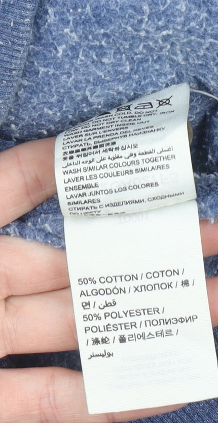 Superdry Women Blue Full Zip Hoodie Medium Cotton Blend