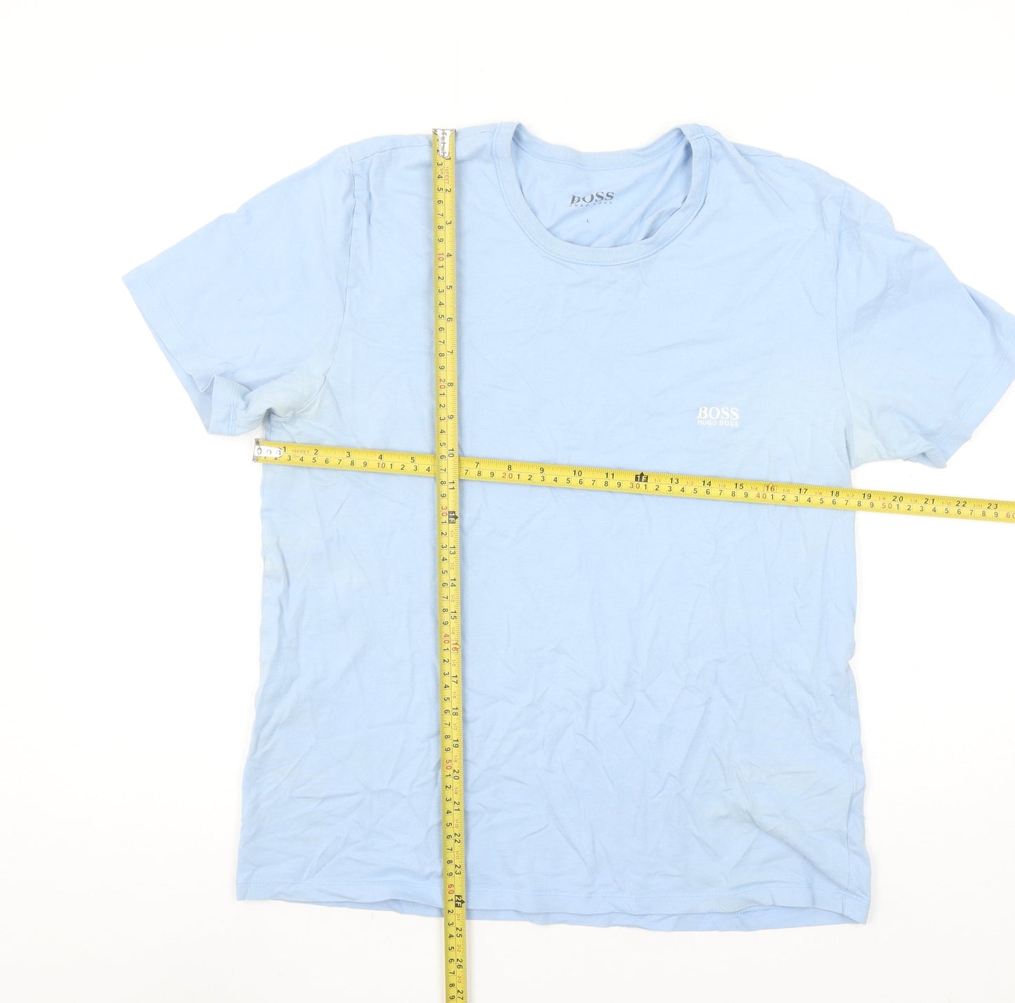 Hugo Boss Men’s Light Blue Crew Neck Cotton T-Shirt L