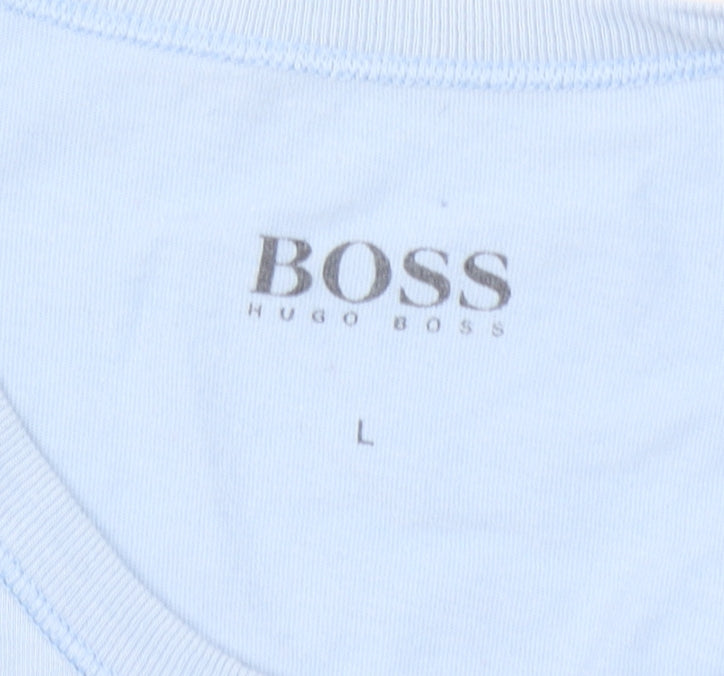 Hugo Boss Men’s Light Blue Crew Neck Cotton T-Shirt L