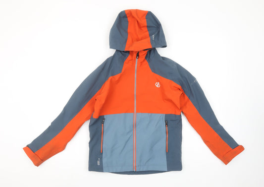 Dare 2B Boys Orange Blue Waterproof Hooded Softshell Rain Jacket 9-10 Years