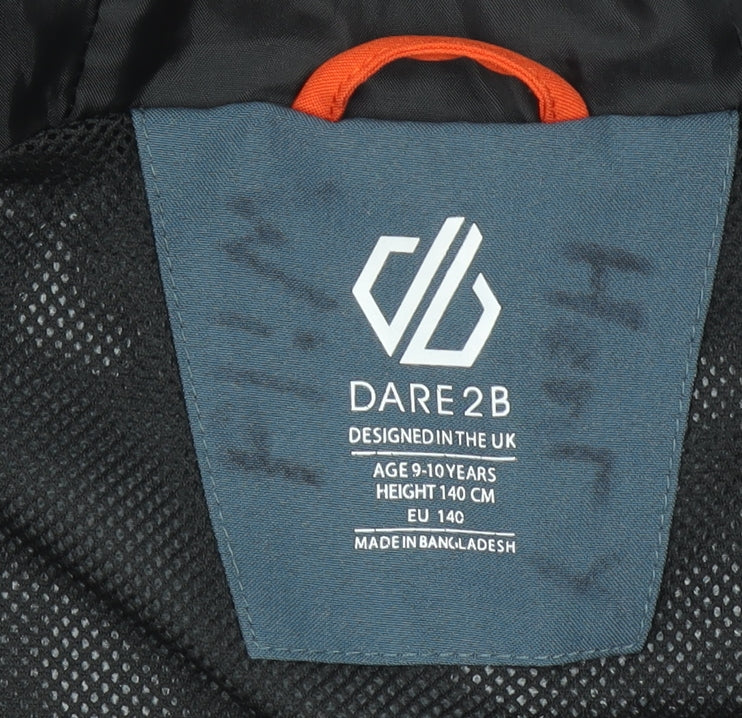 Dare 2B Boys Orange Blue Waterproof Hooded Softshell Rain Jacket 9-10 Years