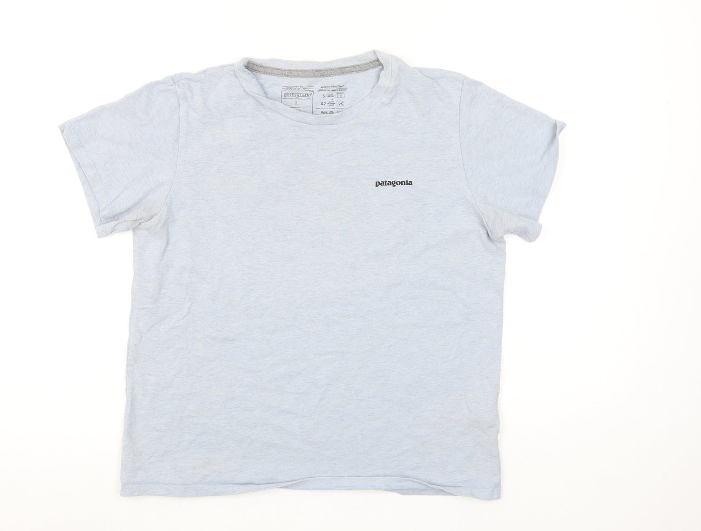 Patagonia Women Grey L Logo Responsibili-Tee Organic Cotton Blend T-Shirt