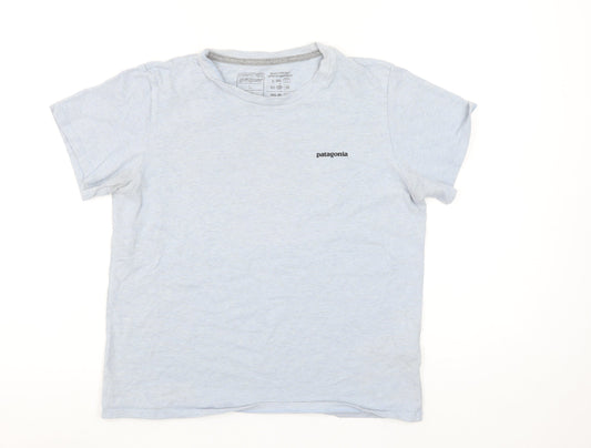 Patagonia Women Grey L Logo Responsibili-Tee Organic Cotton Blend T-Shirt