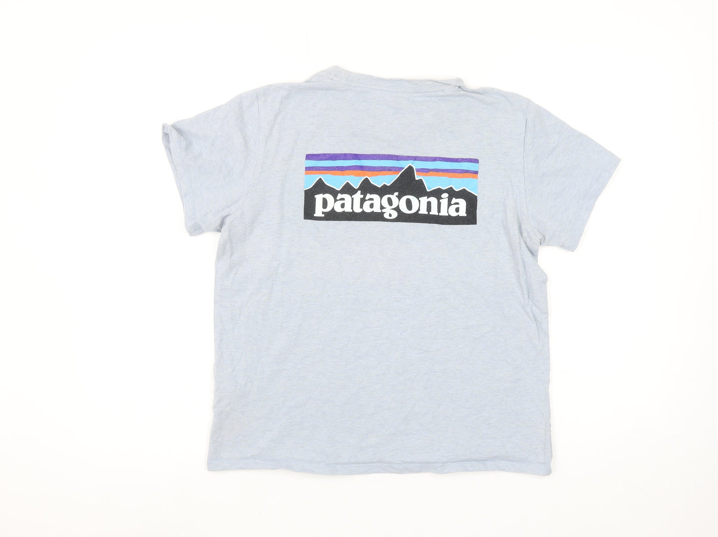 Patagonia Women Grey L Logo Responsibili-Tee Organic Cotton Blend T-Shirt