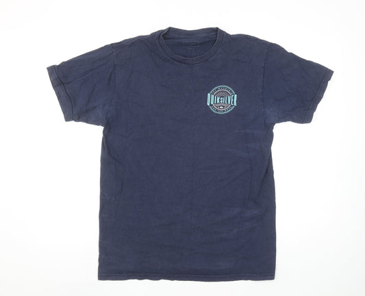 Quiksilver Men's Navy Blue Medium Graphic Crew Neck T-Shirt