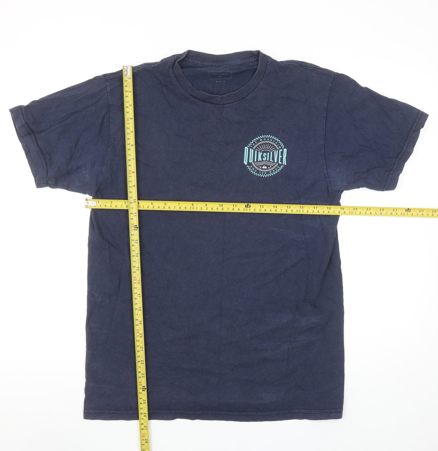 Quiksilver Men's Navy Blue Medium Graphic Crew Neck T-Shirt