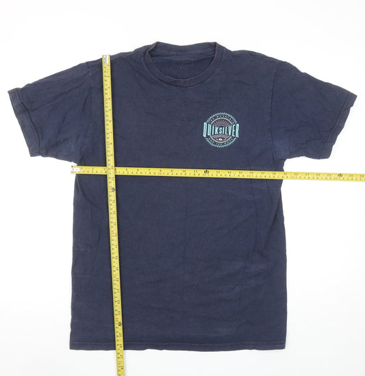 Quiksilver Men's Navy Blue Medium Graphic Crew Neck T-Shirt