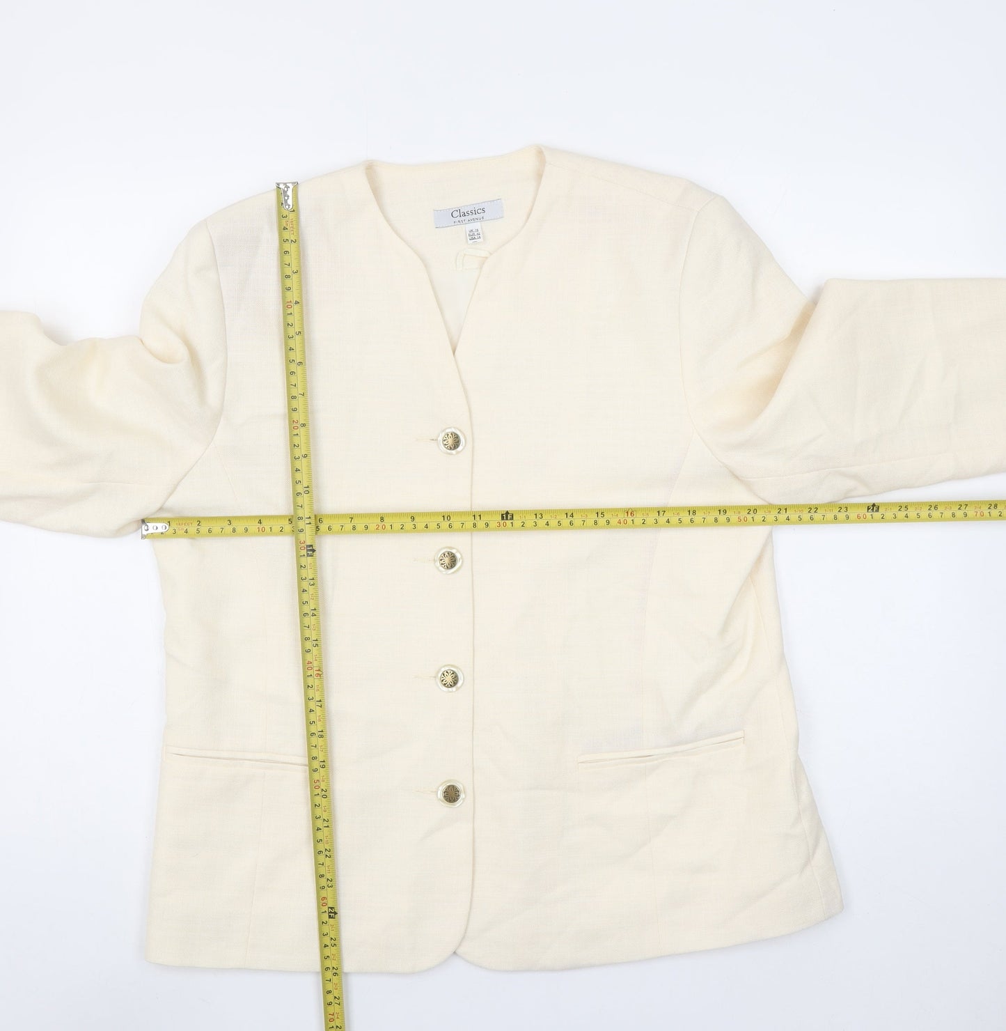 Classics First Avenue Women's Ivory Size 16 Single-Breasted Blazer