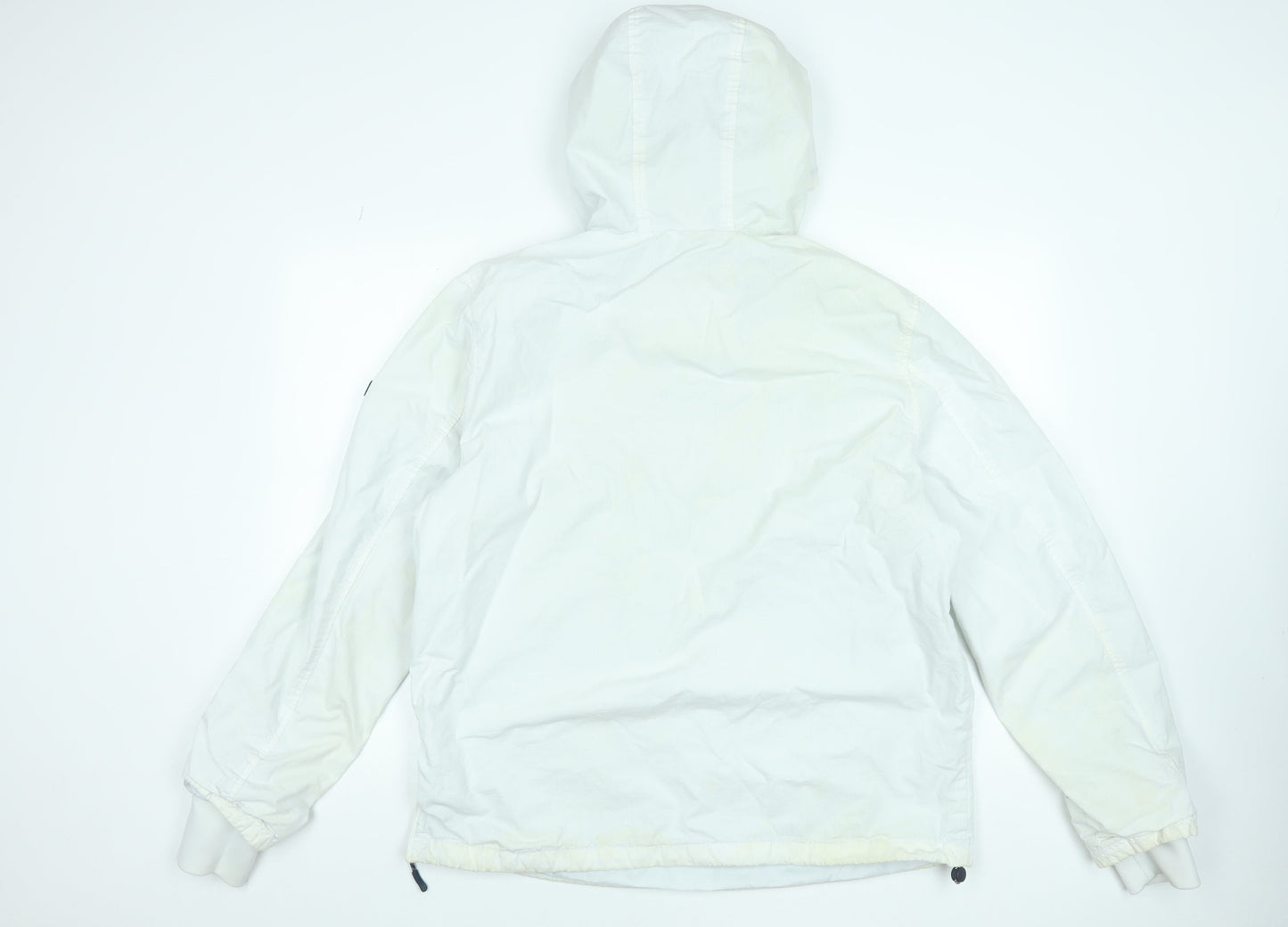 Tommy Jeans Men's White L Anorak Hooded 1/4 Zip Jacket