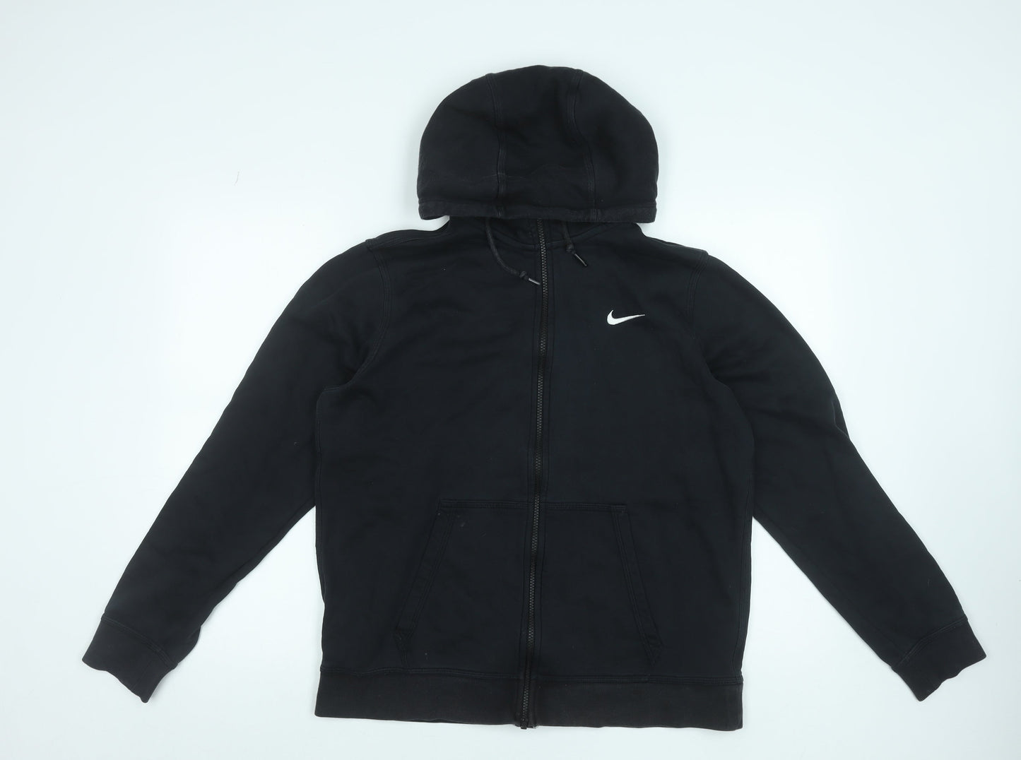 Nike Men's Black Full Zip Hoodie Size L Fleece Sweatshirt