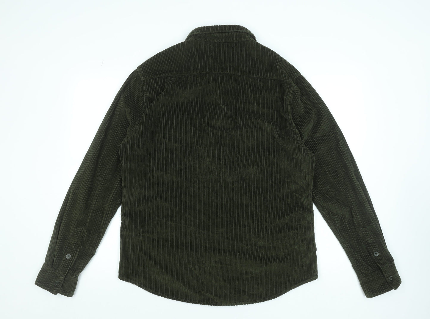 New Look Men's Khaki Corduroy Long Sleeve Button-Up Shirt L 41-43"