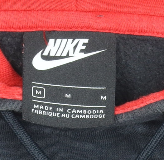 Nike Air Men’s Black White Red Pullover Hoodie Size M