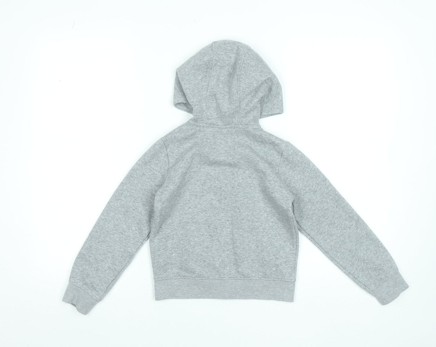 Nike Boys Grey Full Zip Hoodie 6-7 Years Cotton Blend Athletic Sweatshirt