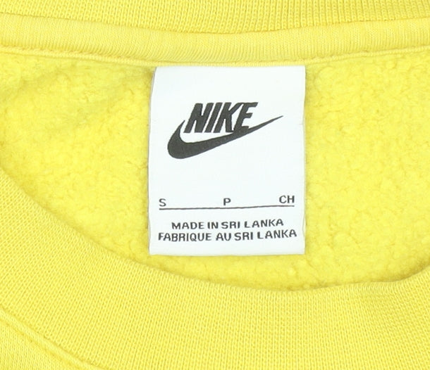 Nike Men's Yellow Crew Neck Pullover Sweatshirt S Regular Fit