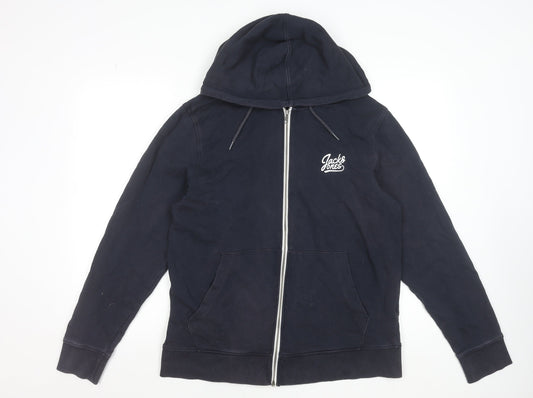 Jack & Jones Originals Men's Blue Full Zip Hoodie XL Cotton