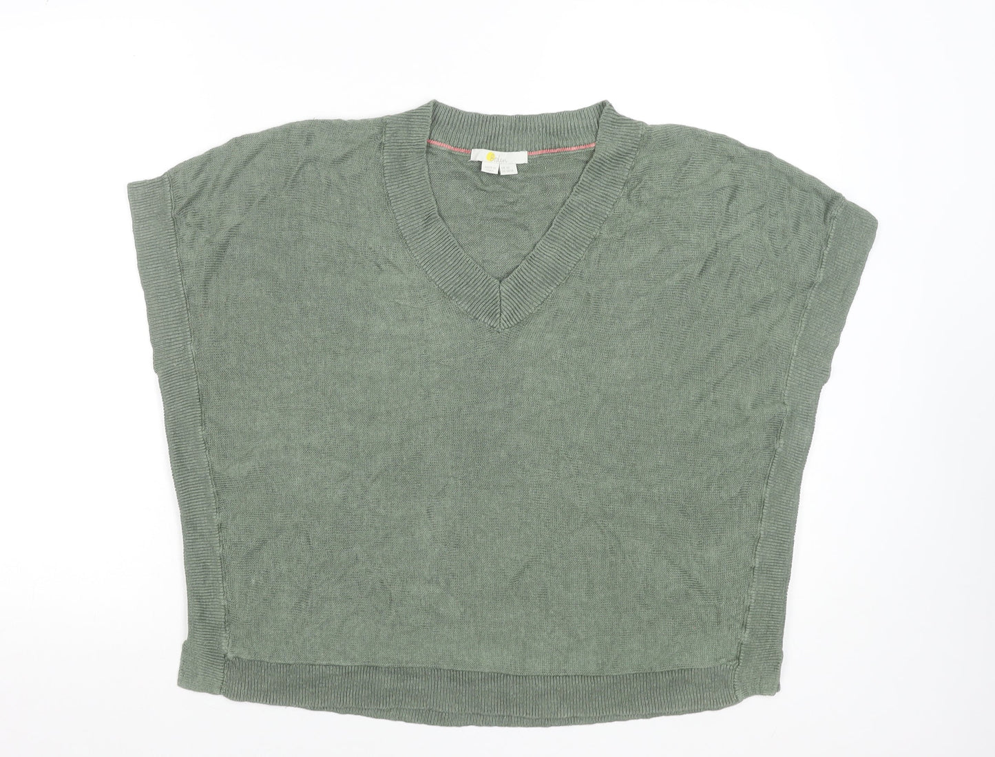 Boden Women Green Linen V-Neck Sleeveless Blouse UK 20