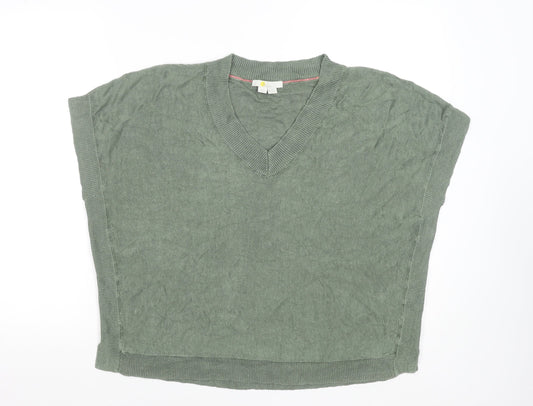 Boden Women Green Linen V-Neck Sleeveless Blouse UK 20