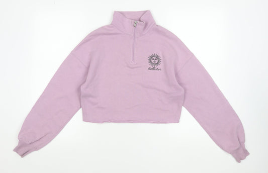 Hollister Womens Lilac 1/4 Zip Relaxed Sweatshirt XS