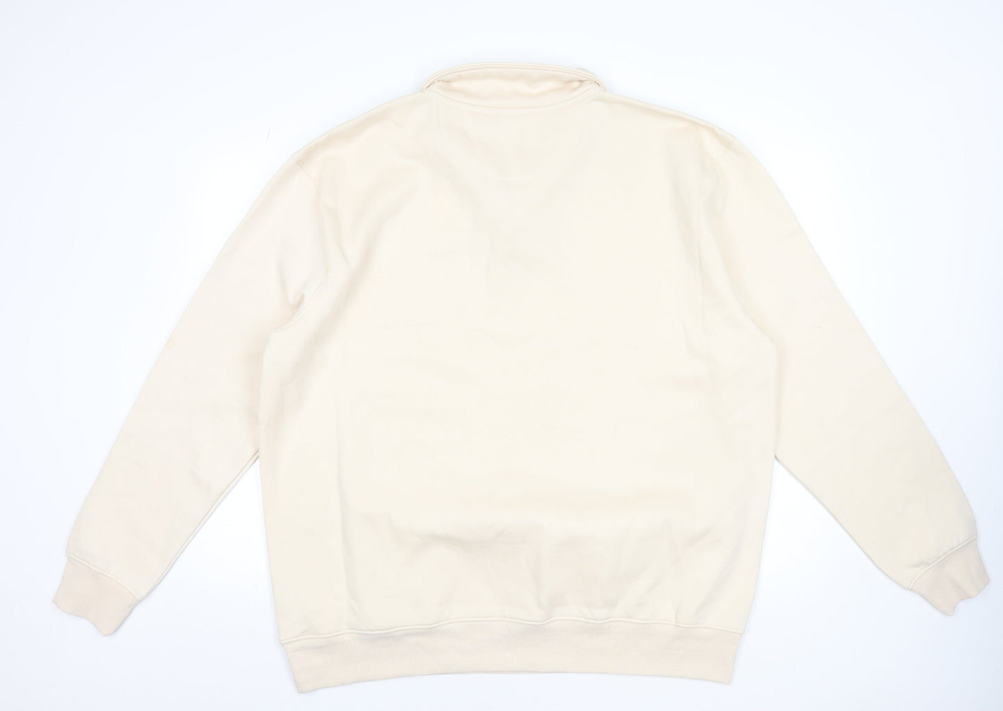 Peacocks Men’s Beige 3XL Collared 1/4 Zip Sweatshirt