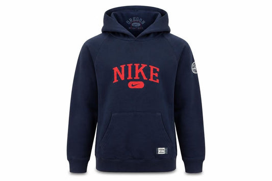Nike Boys Navy Blue Pullover Hoodie L 12-13 Years Cotton Blend Sportswear