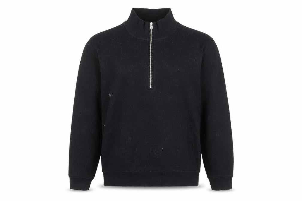 Marks and Spencer Men's Black 1/4 Zip High Neck Sweatshirt Size M