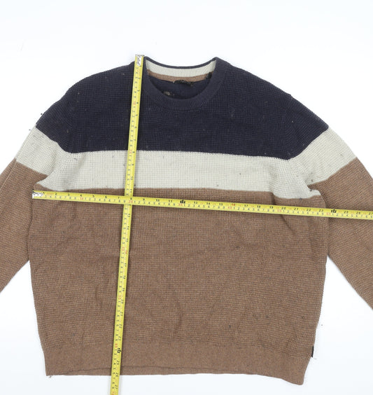 Ted Baker Men's Multicoloured XL Crew Neck Waffle-Knit Jumper