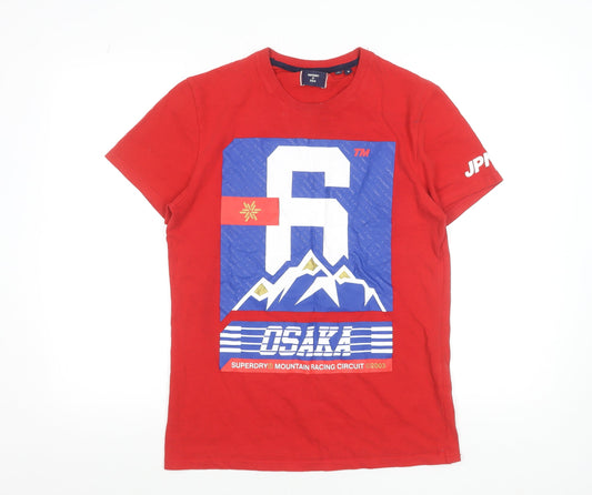 Superdry Men's Red Osaka Graphic T-Shirt Size M Short Sleeve