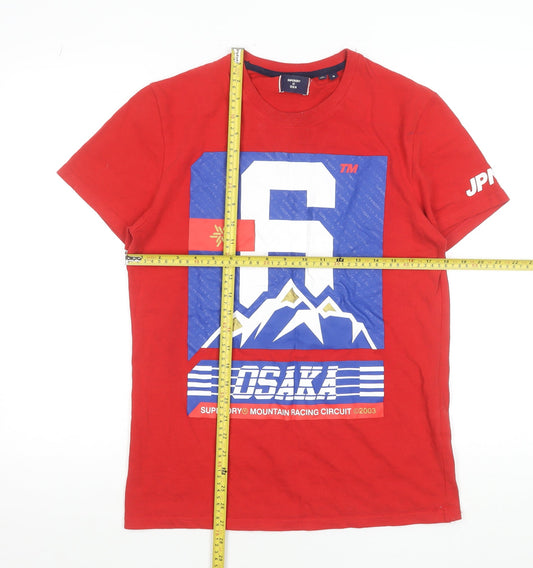 Superdry Men's Red Osaka Graphic T-Shirt Size M Short Sleeve