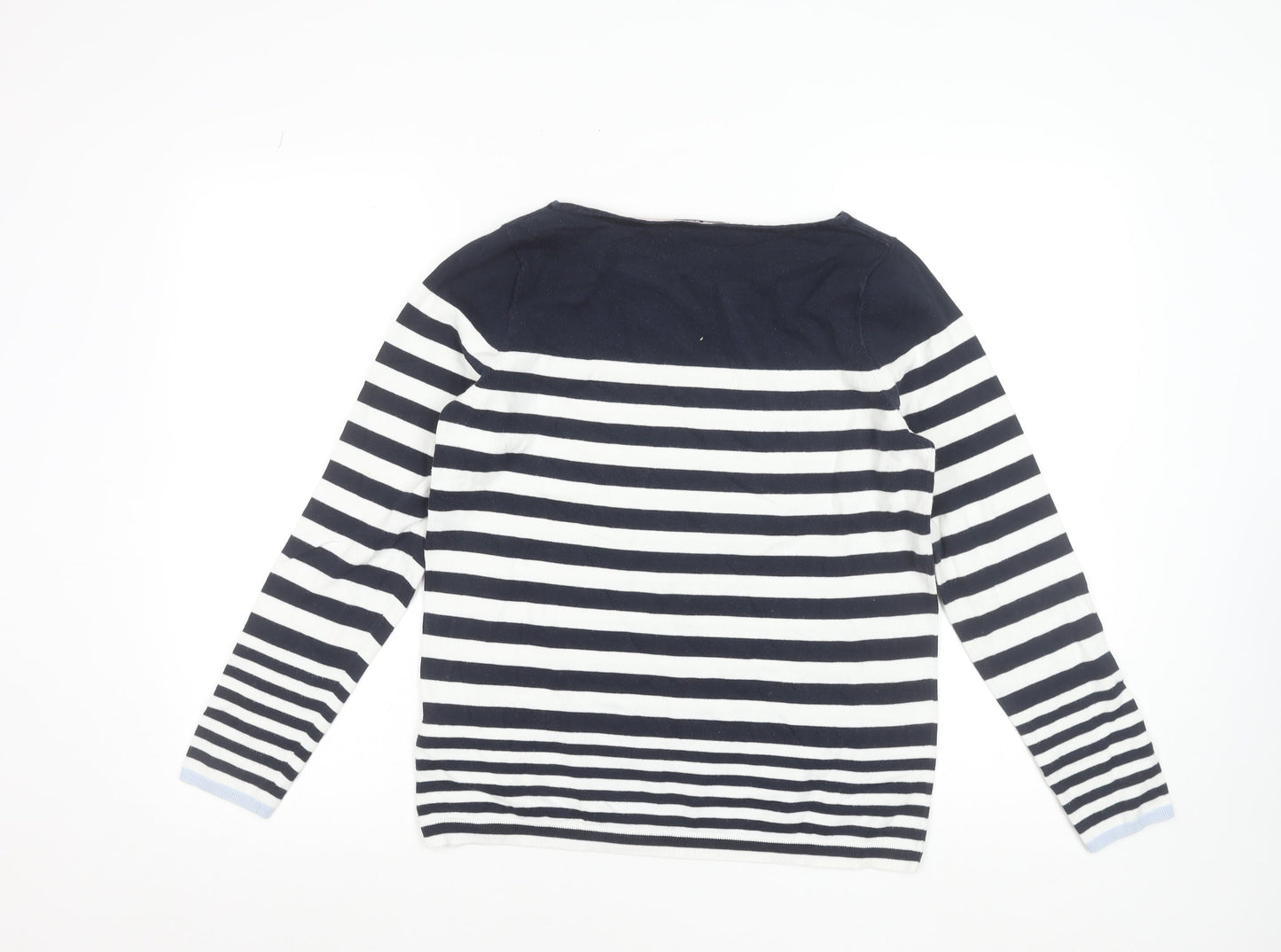 Tommy Hilfiger Women's Blue White Striped Cotton Jumper Size S