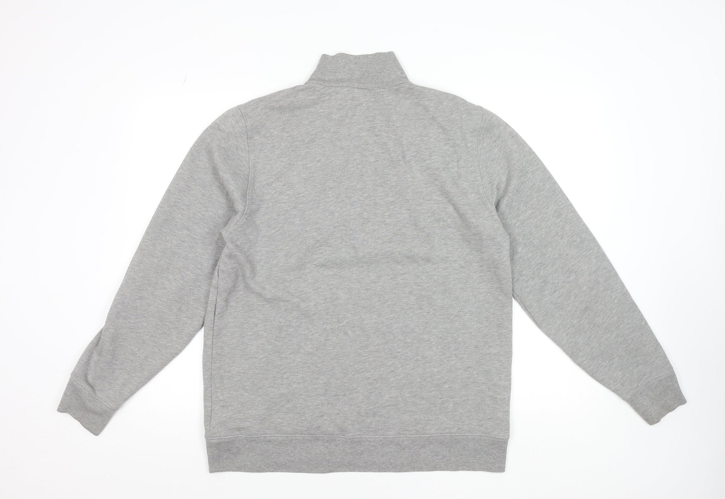 DKNY Mens Grey 1/4 Zip Logo Sweatshirt Size M Regular Fit