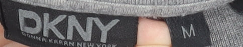DKNY Mens Grey 1/4 Zip Logo Sweatshirt Size M Regular Fit