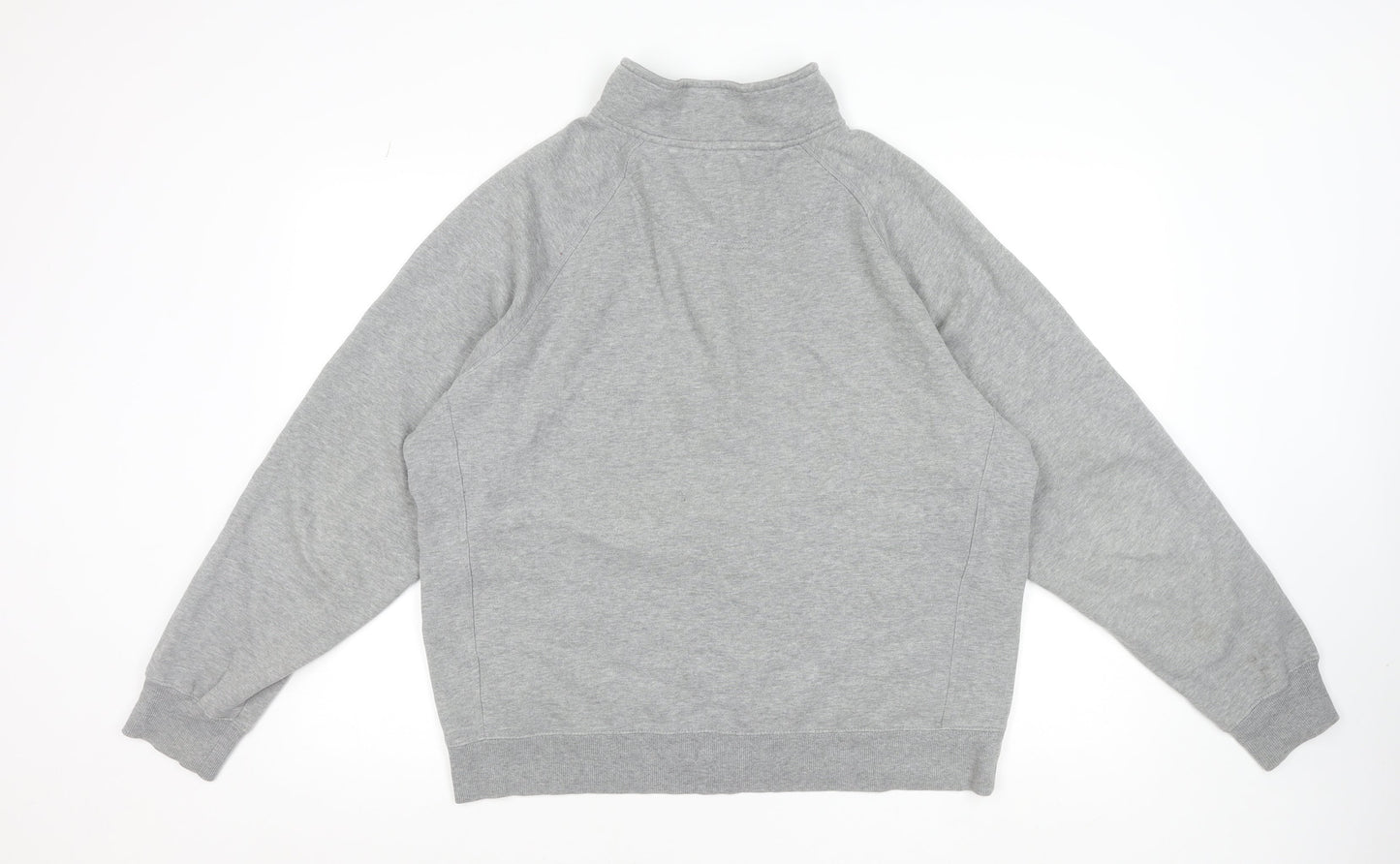 Fila Men’s Grey Full Zip Sweatshirt L High Neck Logo Cotton Blend