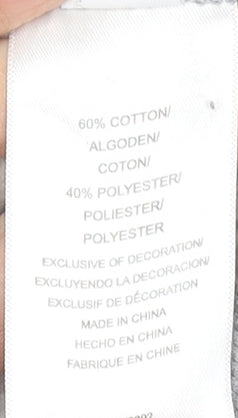 Fila Men’s Grey Full Zip Sweatshirt L High Neck Logo Cotton Blend