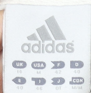 Adidas Women White & Navy Full Zip Hoodie Size 14 Cotton Blend