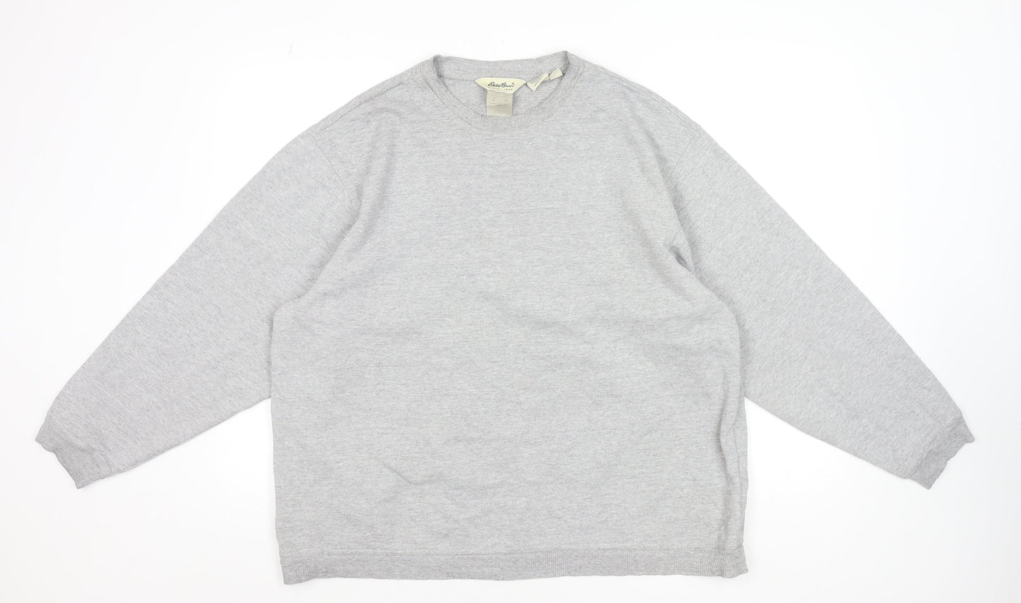 Eddie Bauer Unisex Grey Pullover Sweatshirt L Regular Cotton Blend
