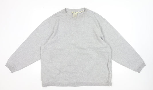 Eddie Bauer Unisex Grey Pullover Sweatshirt L Regular Cotton Blend