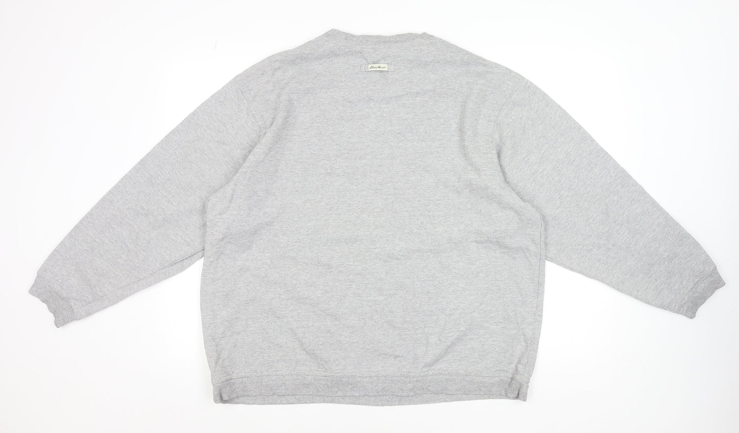 Eddie Bauer Unisex Grey Pullover Sweatshirt L Regular Cotton Blend