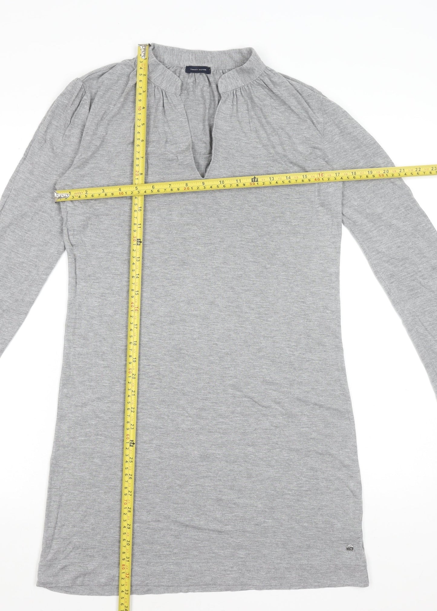 Tommy Hilfiger Women's Grey M Shift Jersey Knee Length Dress