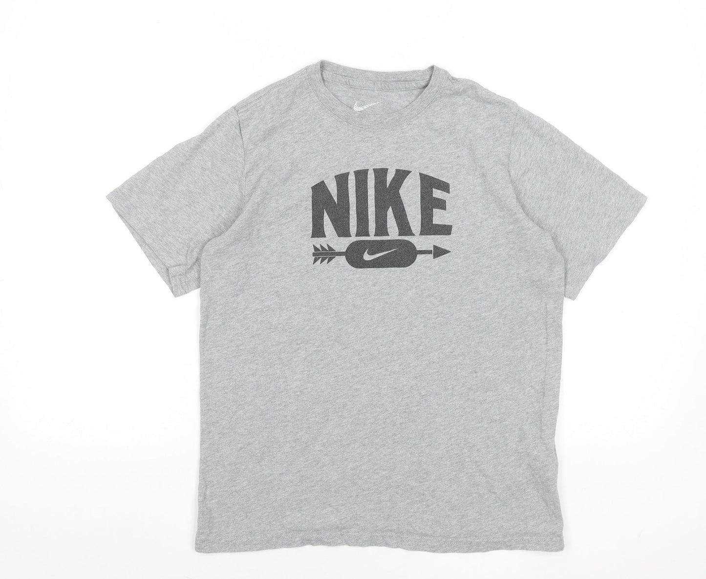 Nike Men's Grey Graphic Short Sleeve Cotton T-Shirt Size L