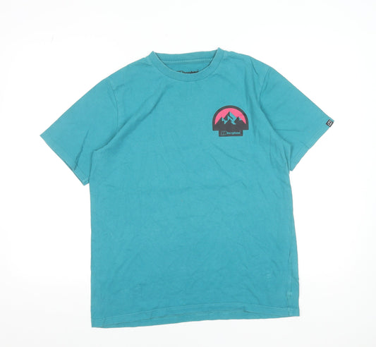 Berghaus Men's Blue Organic Cotton Short Sleeve Crew Neck T-Shirt M